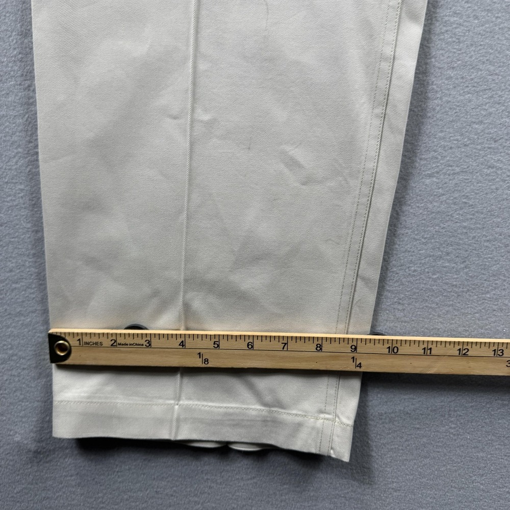 Roundtree & Yorke Pants Mens 42x30 (Fit 42x29) Beige Fine Pima Cotton Khakis - Picture 3 of 6